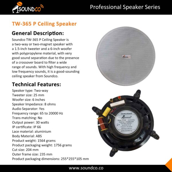 Tw-365 P Ceiling Speaker